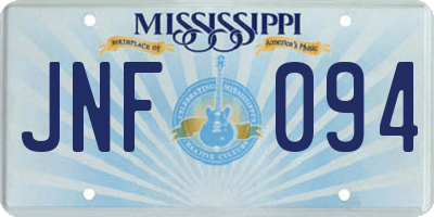 MS license plate JNF094