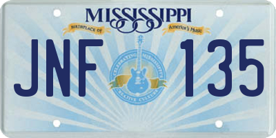 MS license plate JNF135