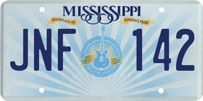 MS license plate JNF142