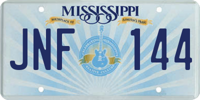 MS license plate JNF144