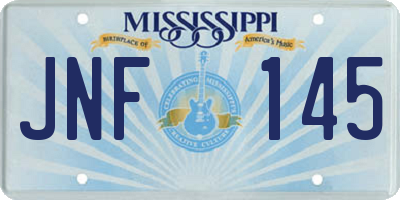 MS license plate JNF145
