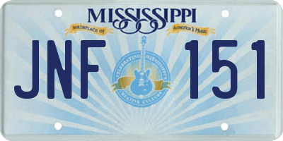 MS license plate JNF151