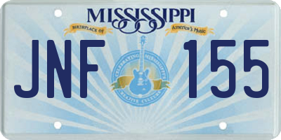 MS license plate JNF155