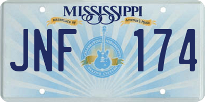 MS license plate JNF174