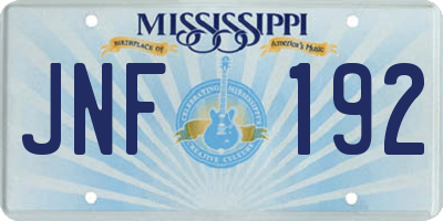 MS license plate JNF192