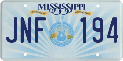 MS license plate JNF194