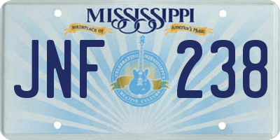 MS license plate JNF238