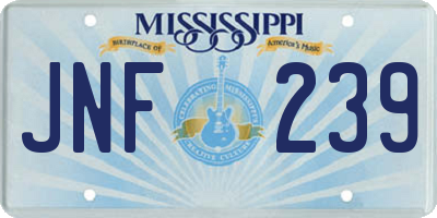 MS license plate JNF239