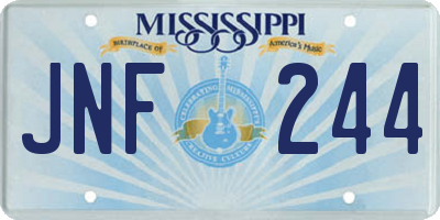 MS license plate JNF244