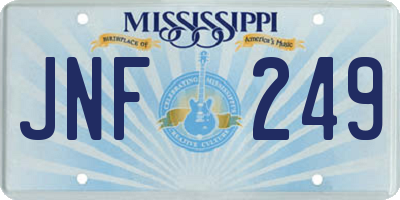 MS license plate JNF249
