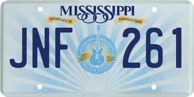 MS license plate JNF261