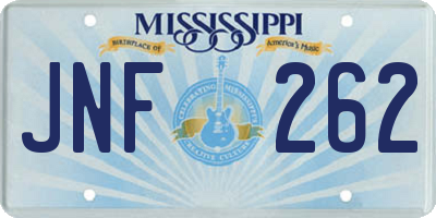 MS license plate JNF262