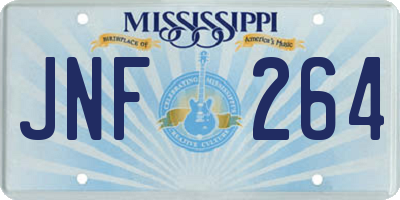 MS license plate JNF264
