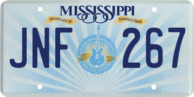 MS license plate JNF267