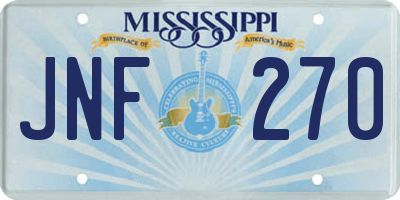 MS license plate JNF270