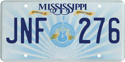 MS license plate JNF276