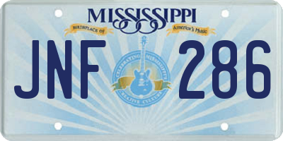 MS license plate JNF286