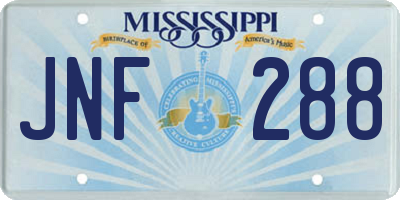 MS license plate JNF288