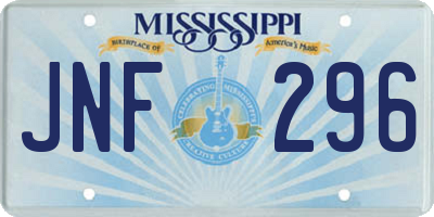 MS license plate JNF296