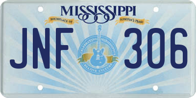 MS license plate JNF306