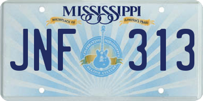 MS license plate JNF313