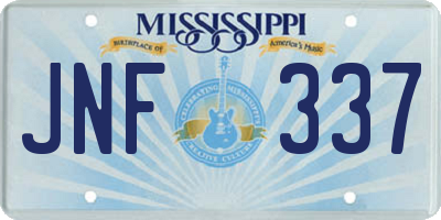 MS license plate JNF337