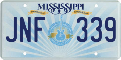 MS license plate JNF339