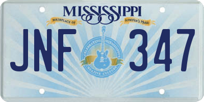 MS license plate JNF347