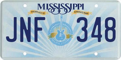 MS license plate JNF348