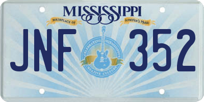 MS license plate JNF352