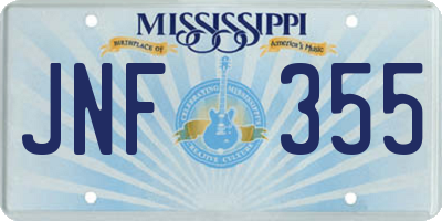 MS license plate JNF355