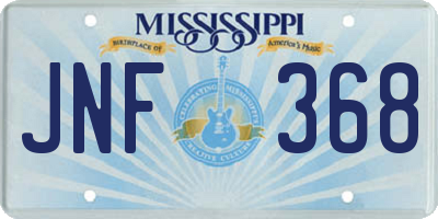 MS license plate JNF368