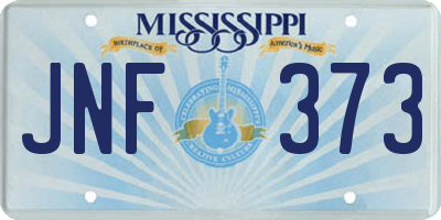MS license plate JNF373
