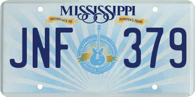 MS license plate JNF379
