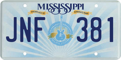 MS license plate JNF381