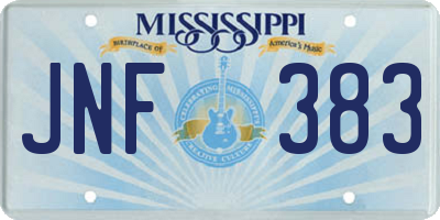 MS license plate JNF383