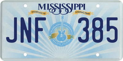 MS license plate JNF385