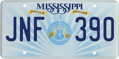 MS license plate JNF390