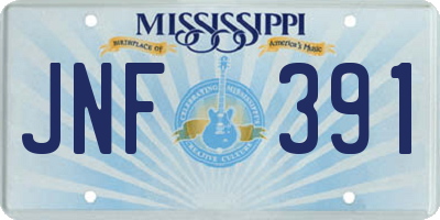MS license plate JNF391