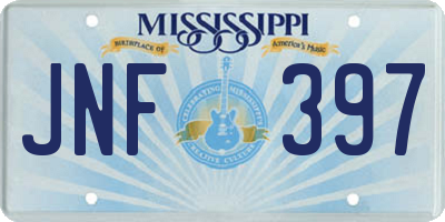 MS license plate JNF397