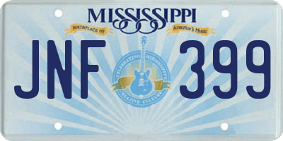 MS license plate JNF399