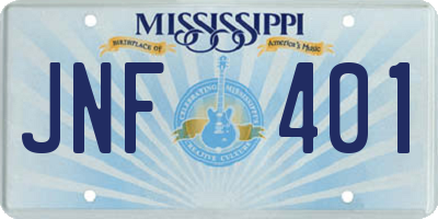 MS license plate JNF401