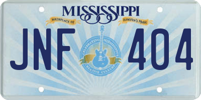 MS license plate JNF404