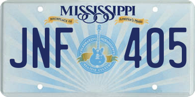MS license plate JNF405