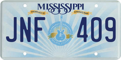 MS license plate JNF409
