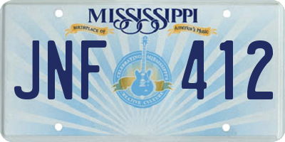 MS license plate JNF412
