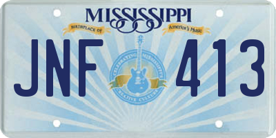 MS license plate JNF413