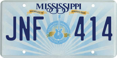 MS license plate JNF414