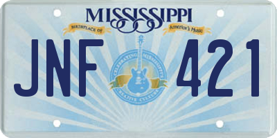 MS license plate JNF421