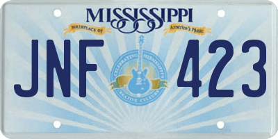 MS license plate JNF423
